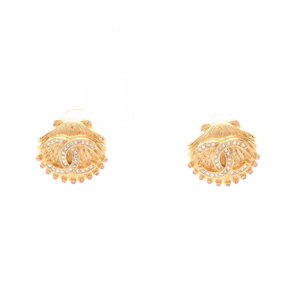 CHANEL Authentic Gold Logo Earrings